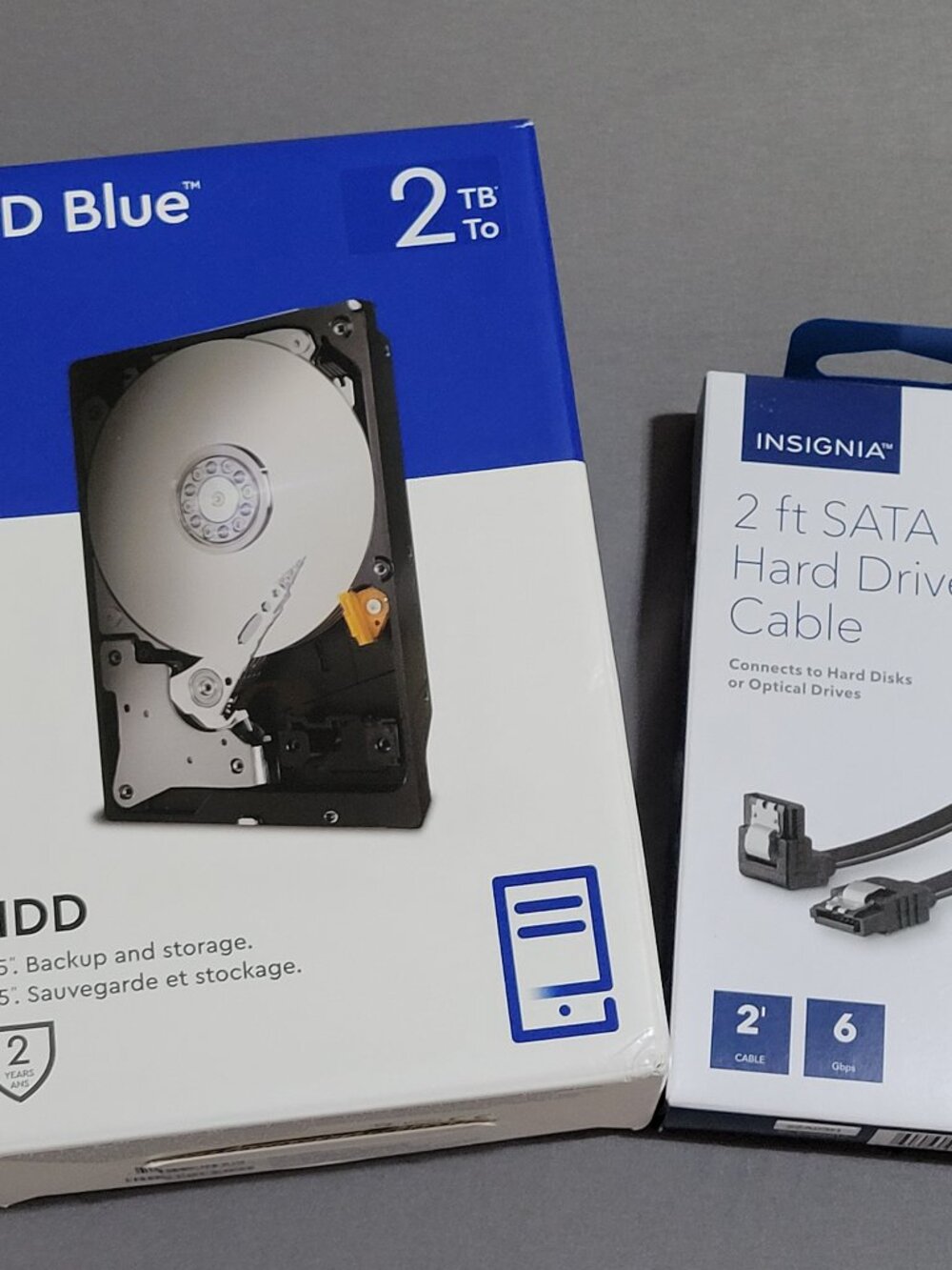 Western Digital Blue 2TB 3.5" HDD Model #WD20EZBX  Insignia 2' Sata III HD Cable